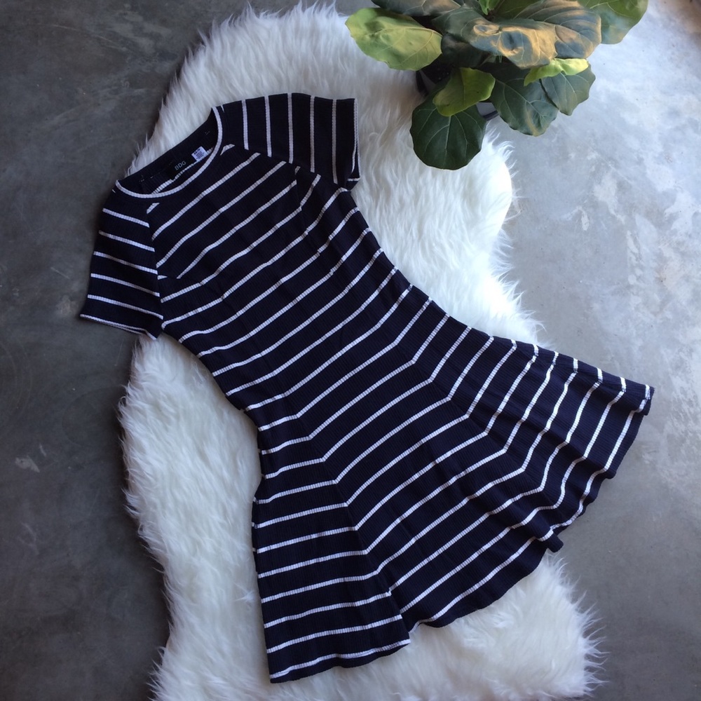 BDG Navy & White Stripe A Line Mini Dress • XS
